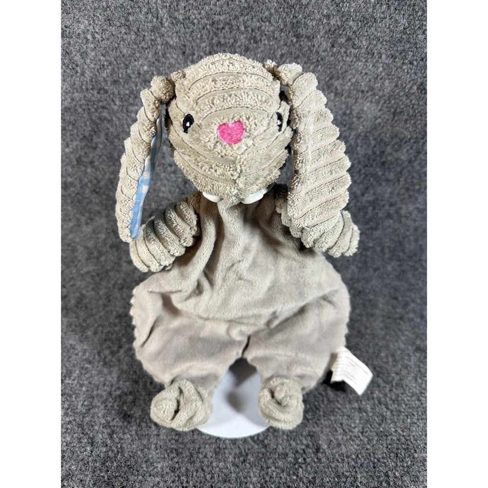 Giftable World Gray Corduroy Bunny Flattie 12 Inch Plush Crinkle Toy PP20002